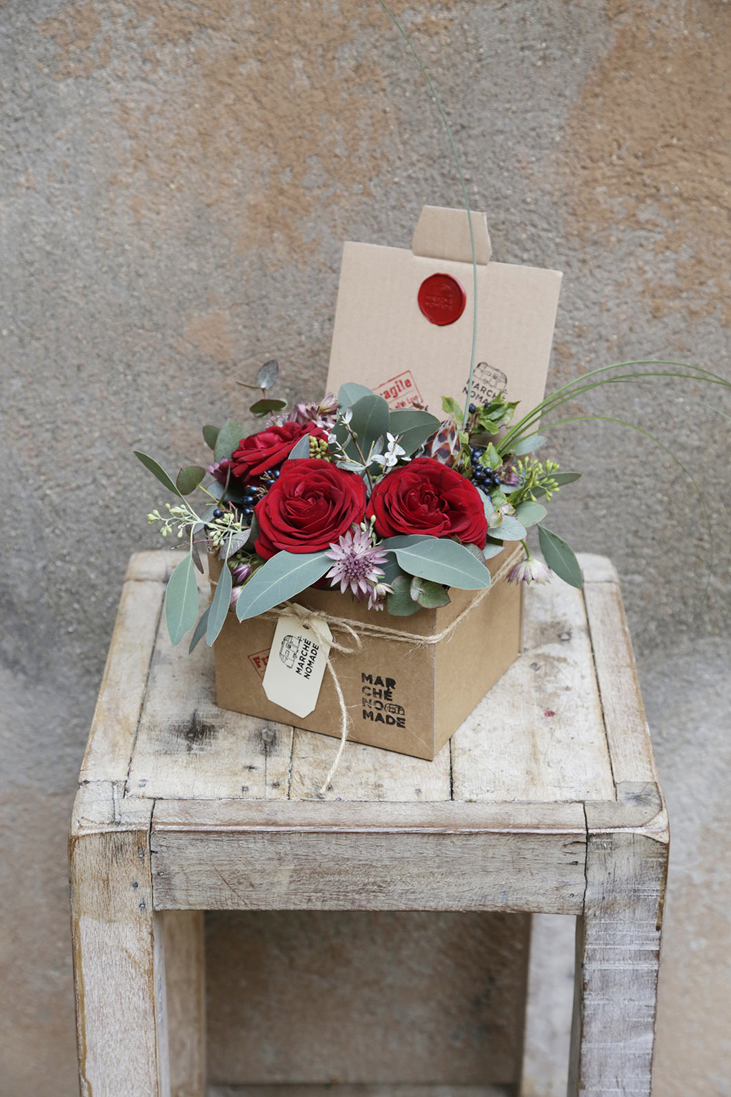 Flower Box M Rosso Passion
